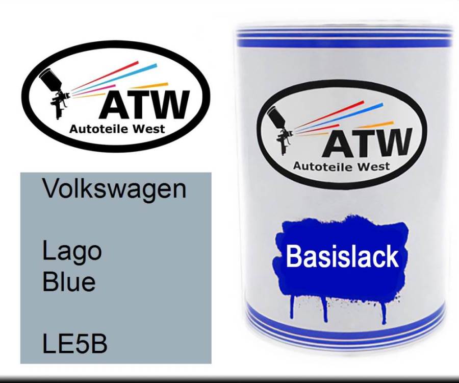 Volkswagen, Lago Blue, LE5B: 500ml Lackdose, von ATW Autoteile West.